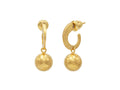 GURHAN, GURHAN Spell Gold Drop Drop Earrings, Small Hoop with Ball, with No Stone