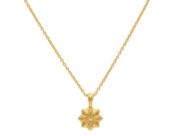 GURHAN, GURHAN Spell Gold Pendant Necklace, 9mm Starburst Shape, No Stone