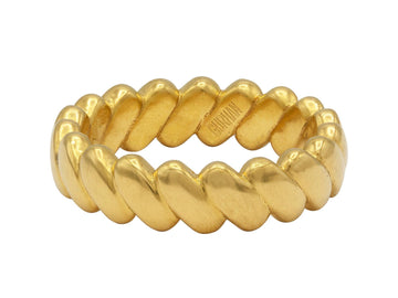 GURHAN, GURHAN Spell Gold Band Ring, 5.5mm Wide, Diagonal