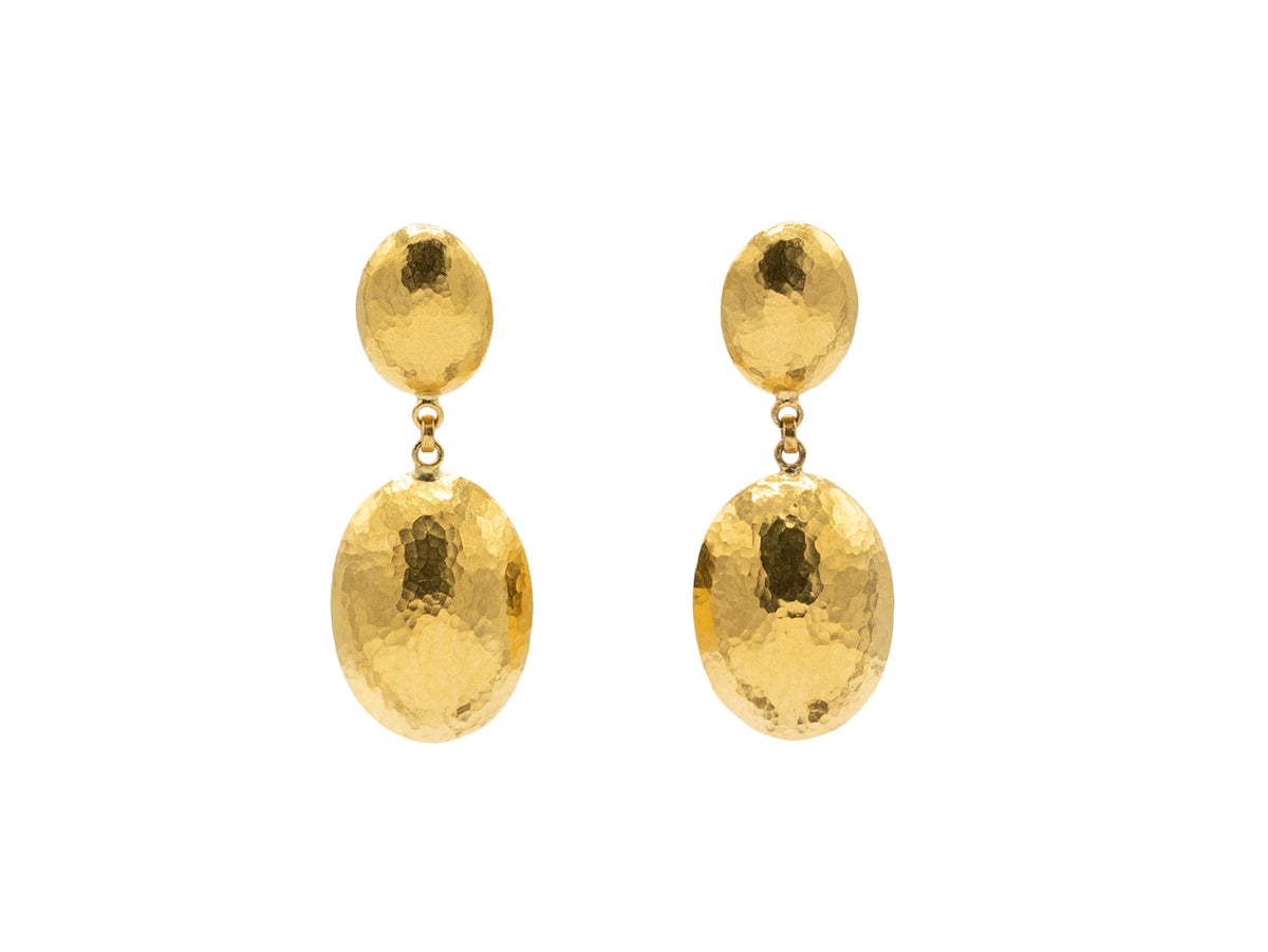 GURHAN, GURHAN Spell Gold Single Drop Earrings, Oval with Post Top, with No Stone