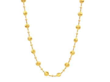 GURHAN, GURHAN Spell Gold Station Short Necklace, Round "X" Beads, Diamond