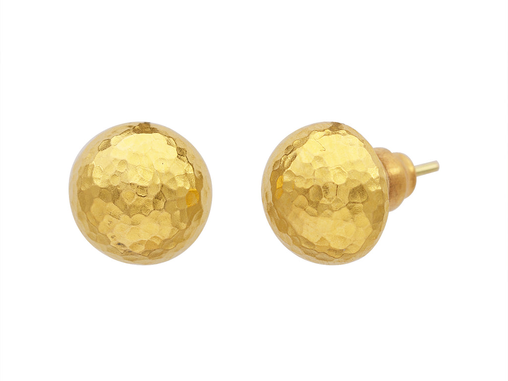 GURHAN, GURHAN Spell Gold Post Stud Earrings, 11mm Round Dome, with No Stone