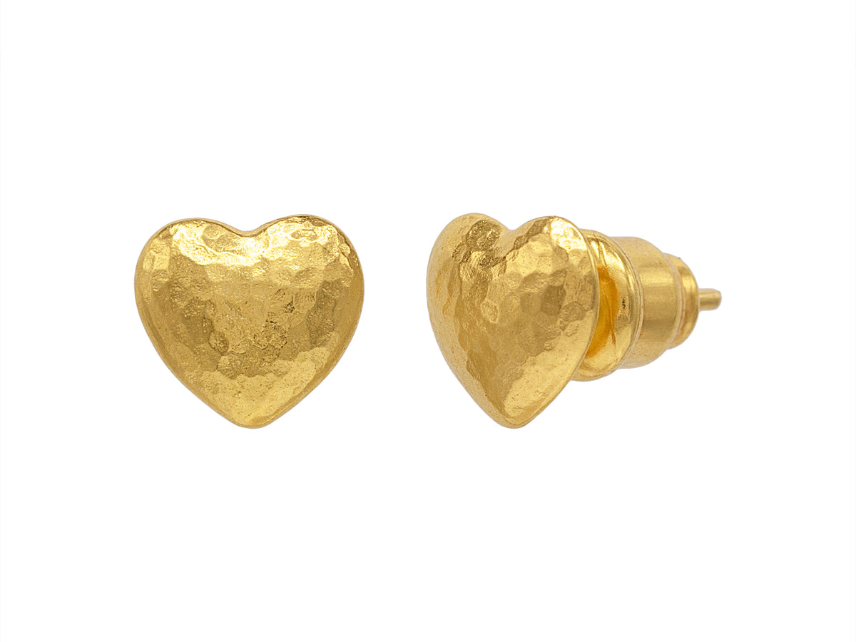 GURHAN, GURHAN Romance Gold Post Stud Earrings, Heart-Shaped, No Stone