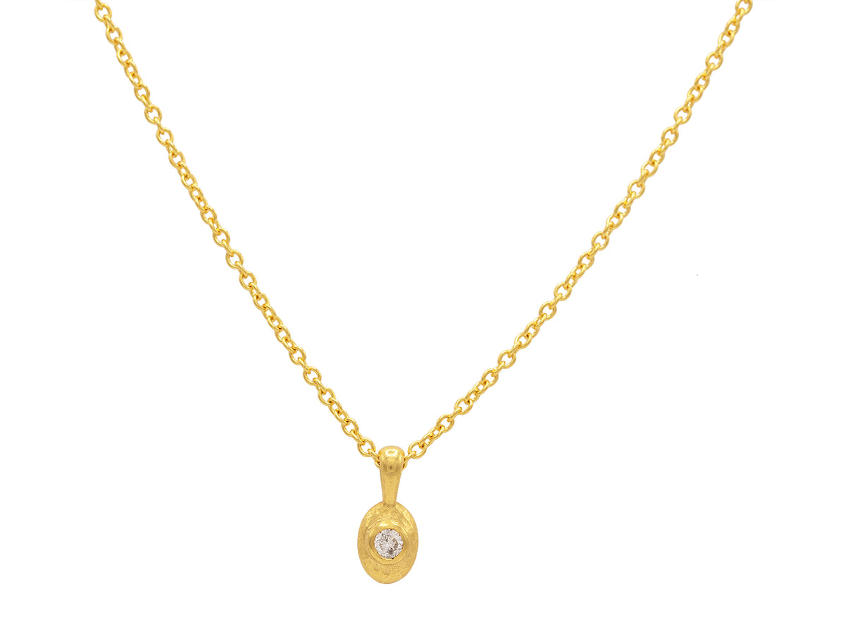GURHAN, GURHAN Spell Gold Pendant Necklace, Small Oval, with Diamond