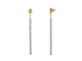 GURHAN, GURHAN Spell Sterling Silver Long Drop Earrings, Long Linear on Post Top, with No Stone & Gold Accents