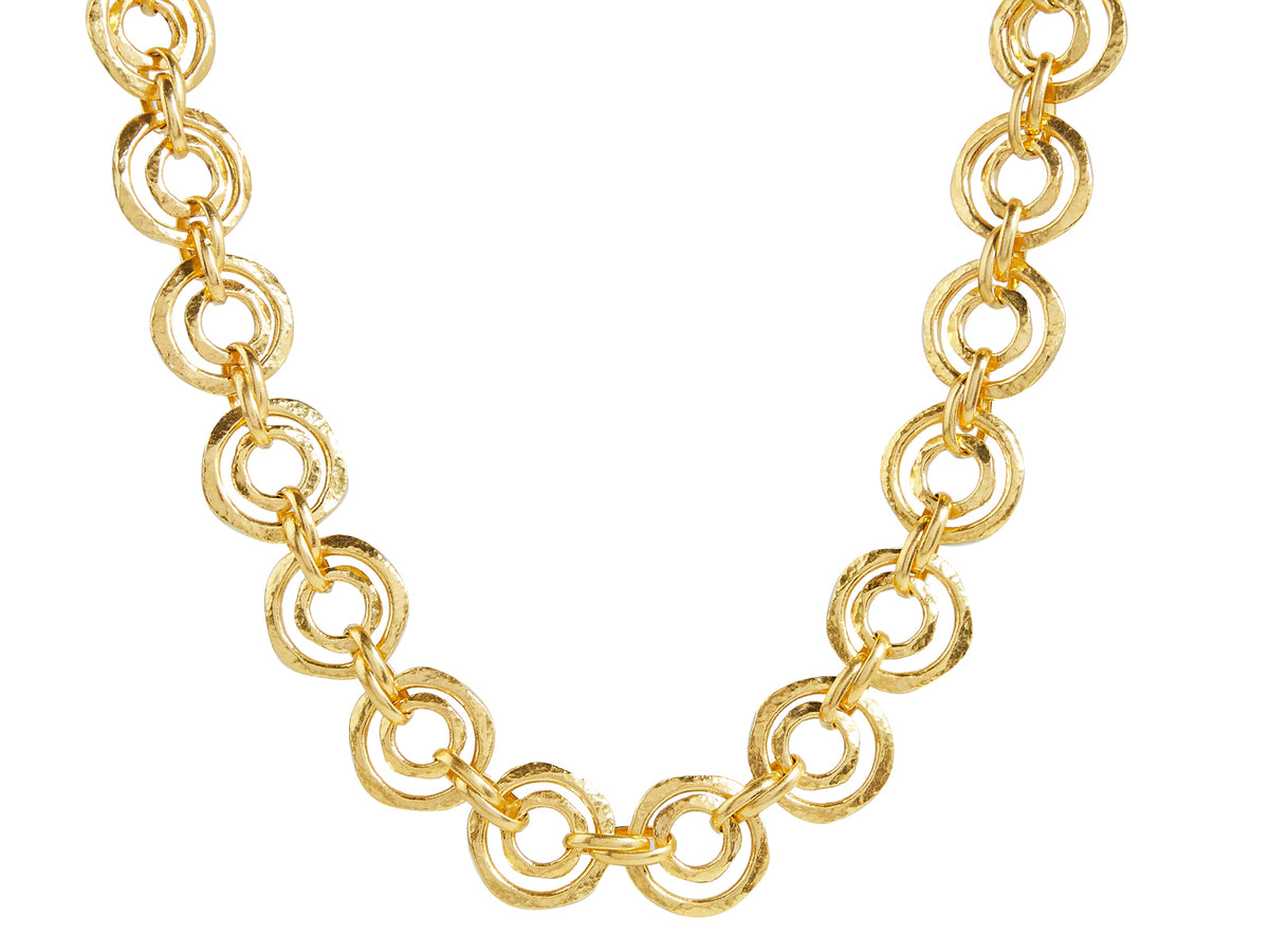 GURHAN, GURHAN Thor Gold All Around Short Necklace, Round Double Links, No Stone