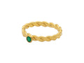 GURHAN, GURHAN Twist Gold Stone Stacking Ring, 3mm Wide, Emerald