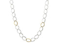 GURHAN, GURHAN Twist Sterling Silver Link Short Necklace, 16mm Oval, No Stone, Gold Accents