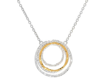 GURHAN, GURHAN Twist Sterling Silver Pendant Necklace, Multi-Circle, Gold Accents
