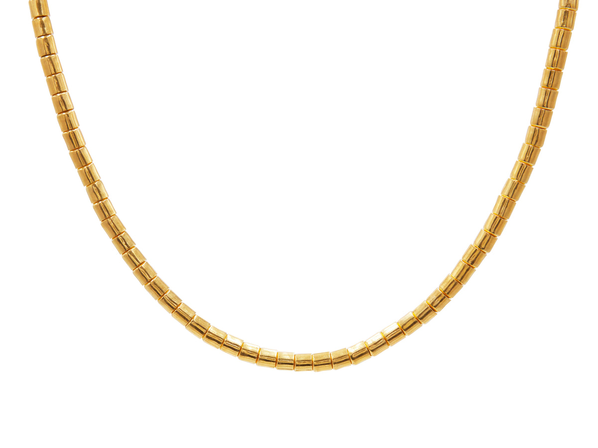 GURHAN, GURHAN Vertigo Gold Single Strand Short Necklace, 5.5mm Smooth Beads, with Diamond