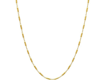 GURHAN, GURHAN Vertigo Gold Link Short Necklace, 2.5mm Beads and Chain, No Stone