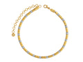 GURHAN, GURHAN Vertigo Gold Single Strand Short Necklace, 5.5mm Smooth Beads, White Gold Pave Stations, Diamond