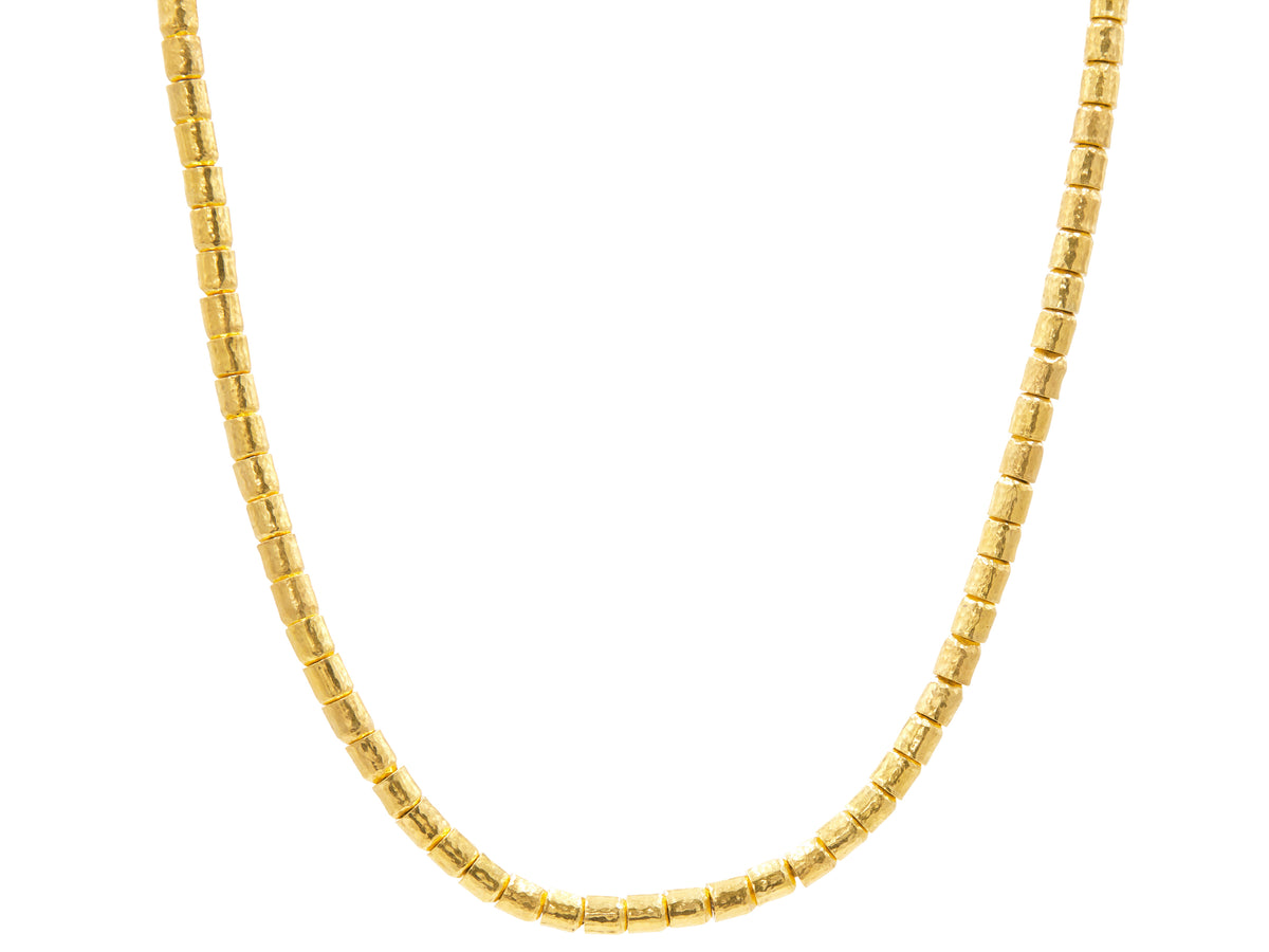 GURHAN, GURHAN Vertigo Gold Single Strand Short Necklace, 5.5mm Hammered Beads, No Stone