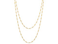 GURHAN, GURHAN Vertigo Gold Link Long Necklace, 2.5mm Beads and Chain, with No Stone