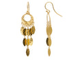 GURHAN, GURHAN Willow Gold Chandelier Drop Earrings, 3" Long on Wire Hook, with No Stone